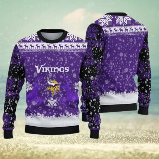 Minnesota Vikings Christmas Reindeer Ugly Christmas Sweater Snowdrift AOP Gift For Fans