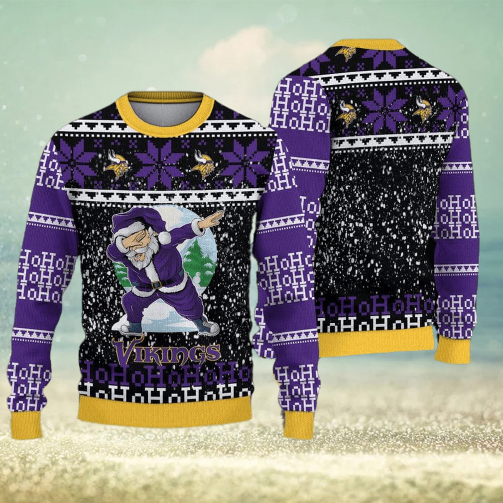 Minnesota Vikings Christmas Santa Claus Pattern Ugly Sweater For