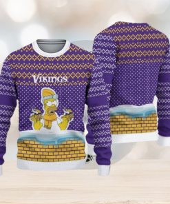 Minnesota Vikings Christmas Simpson Knitted Ugly Christmas Sweater AOP Gift For Men And Women