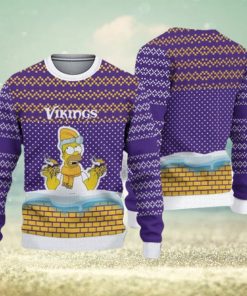 Minnesota Vikings Christmas Simpson Knitted Ugly Christmas Sweater AOP Gift For Men And Women