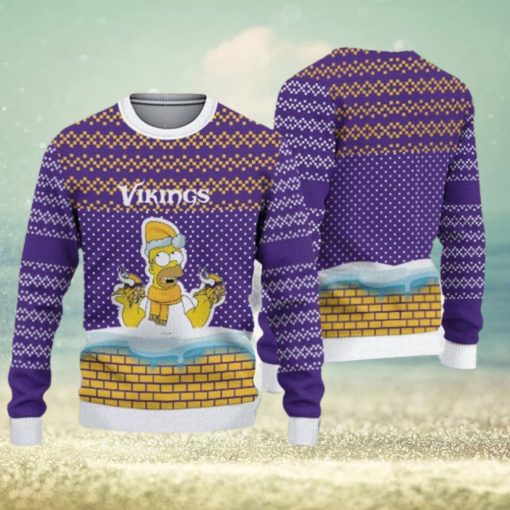 Minnesota Vikings Christmas Simpson Knitted Ugly Christmas Sweater AOP Gift For Men And Women