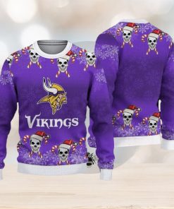 Minnesota Vikings Christmas Skull 3D Needle Ugly Sweater Gifr For Fans