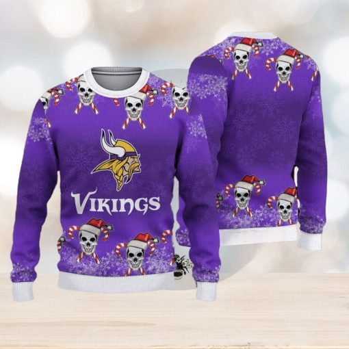 Minnesota Vikings Christmas Skull 3D Needle Ugly Sweater Gifr For Fans