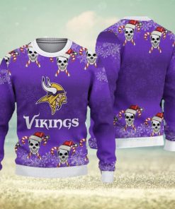 Minnesota Vikings Christmas Skull 3D Needle Ugly Sweater Gifr For Fans