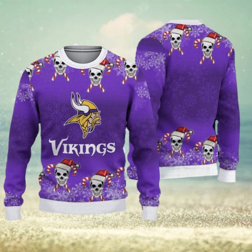 Minnesota Vikings Christmas Skull 3D Needle Ugly Sweater Gifr For Fans