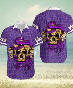 Minnesota Vikings Snake And Skull Octopus Hawaiian Shirt Gift For Halloween