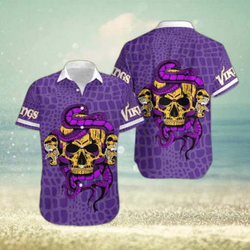 Minnesota Vikings Snake And Skull Octopus Hawaiian Shirt Gift For Halloween