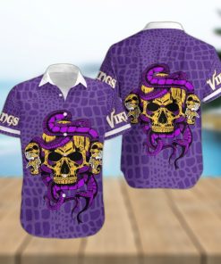 Minnesota Vikings Snake And Skull Octopus Hawaiian Shirt Gift For Halloween