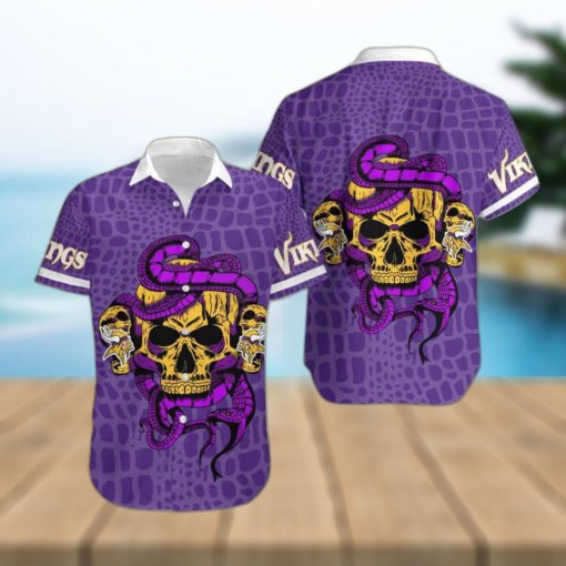 Minnesota Vikings Snake And Skull Octopus Hawaiian Shirt Gift For Halloween