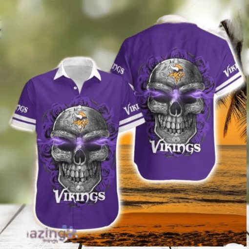 Minnesota Vikings Sugar Skull Nfl Hawaiian Shirt For Fans