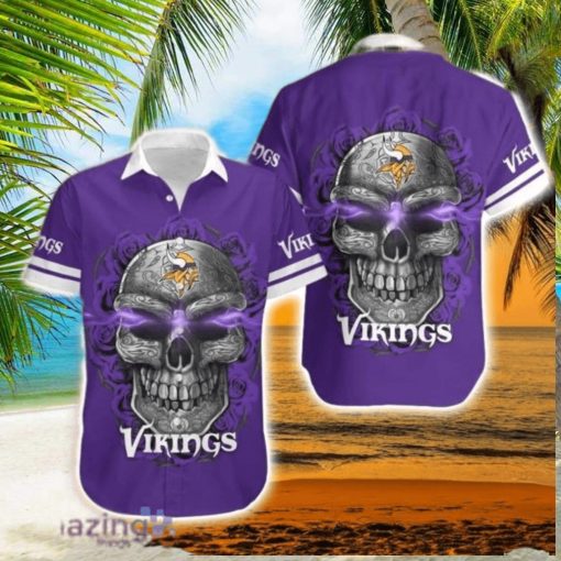 Minnesota Vikings Sugar Skull Nfl Hawaiian Shirt For Fans