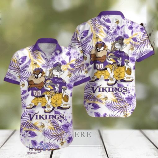 Minnesota Vikings Taz And bugs NFL Teams Hawaiian Shirt Gift For Men And Women