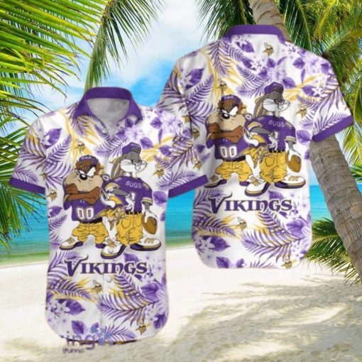 Minnesota Vikings Taz And bugs NFL Teams Hawaiian Shirt Gift For Men And Women