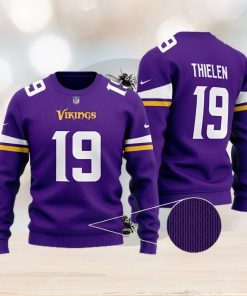 Minnesota Vikings Thielen 19 NFL Season Knitted Ugly Christmas Sweater Custom Number And Name Fans Gift