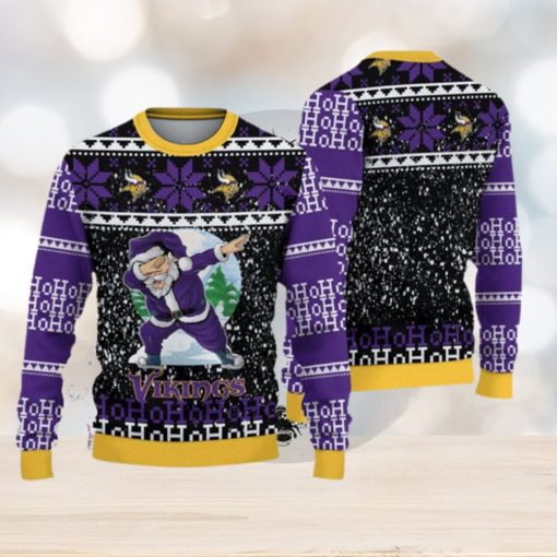 Minnesota Vikings Ugly Christmas Santa Claus Xmas Sweater Hangings Gift Mens Women