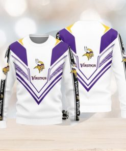 Minnesota Vikings White 3D Sweater Christmas Gift