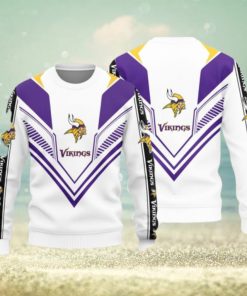 Minnesota Vikings White 3D Sweater Christmas Gift