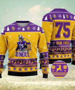 Minnesota Vikings – Brian O’Neill Custom Name And Number Ugly Christmas Sweater