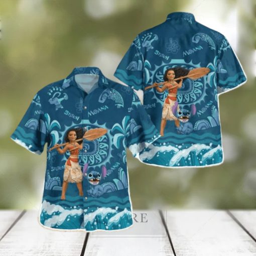 Moana And Stitch Tropical Hawaiian Shirt