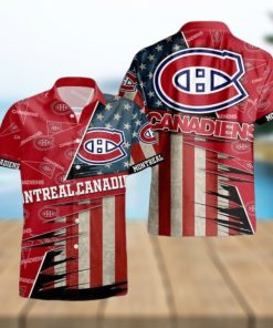 Montreal Canadiens American Flag Logo Hawaiian Shirt Vacation Gift For Men And Women Gift