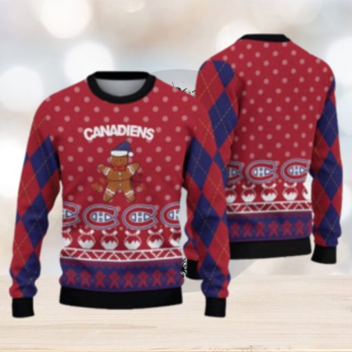 Montreal Canadiens Christmas Gingerbread Man Ugly Christmas Sweater Cute Christmas Gift