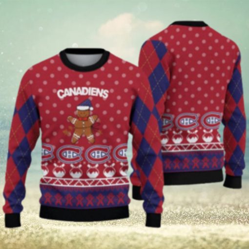 Montreal Canadiens Christmas Gingerbread Man Ugly Christmas Sweater Cute Christmas Gift