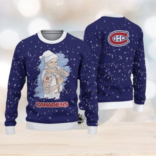 Montreal Canadiens Christmas Santa Claus Tattoo Ugly Sweater For Men Women