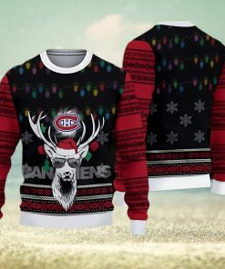 Montreal Canadiens Fans Reindeer Cookies Ugly Christmas Sweater