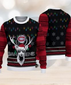 Montreal Canadiens Fans Reindeer Cookies Ugly Christmas Sweater