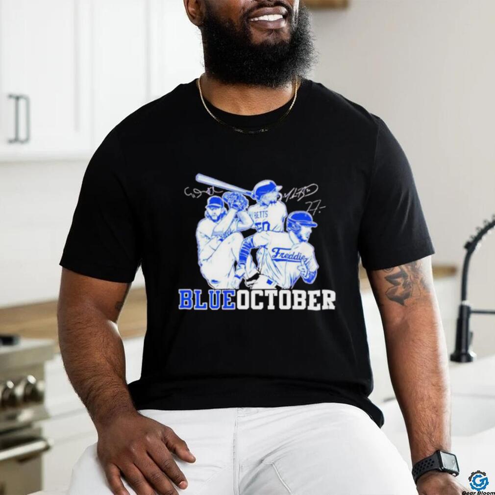 mookie betts freddie freeman clayton kershaw blue october T-Shirt