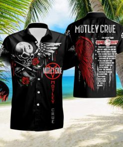 Motley Crue Skull Hawaiian Shirt   Short