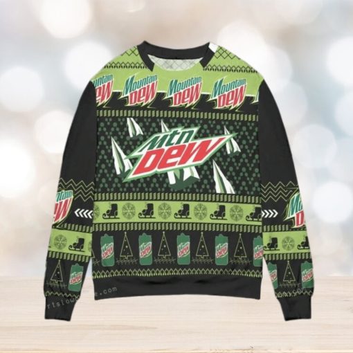 Mountain Dew Pine Tree Snowflake Christmas Ugly Sweater Party