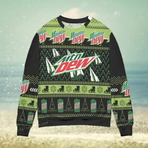 Mountain Dew Pine Tree Snowflake Christmas Ugly Sweater Party