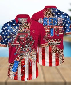 NCAA Boston College Eagles Hawaiian Shirt Fireworks Independence Day