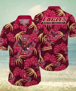 NCAA Boston College Eagles Hawaiian Shirt Palm Leaves Pattern Best Beach Gift