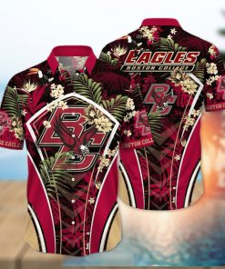 NCAA Boston College Eagles Hawaiian Shirt Palm Leaves Pattern