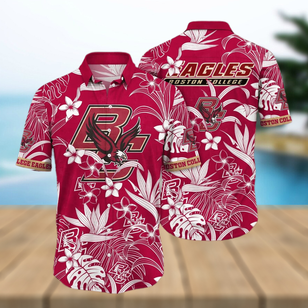 NCAA Boston College Eagles Flower Button Up Hawaiian Shirt 3D Shirt, Boston  College Eagles Football Fathers Day Gifts - T-shirts Low Price