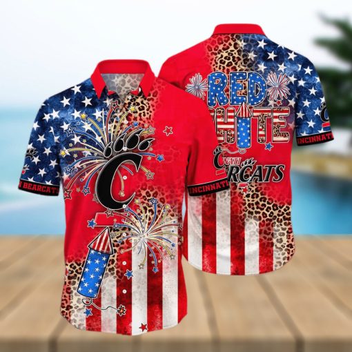 NCAA Cincinnati Bearcats Hawaiian Shirt Fireworks Independence Day