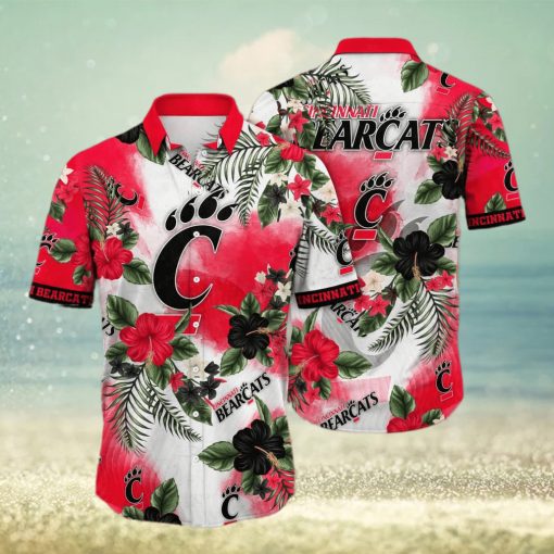 NCAA Cincinnati Bearcats Hawaiian Shirt Hibiscus Flowers Pattern