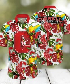 NCAA Cornell Big Red Hawaiian Shirt Birds And Palm Leaves