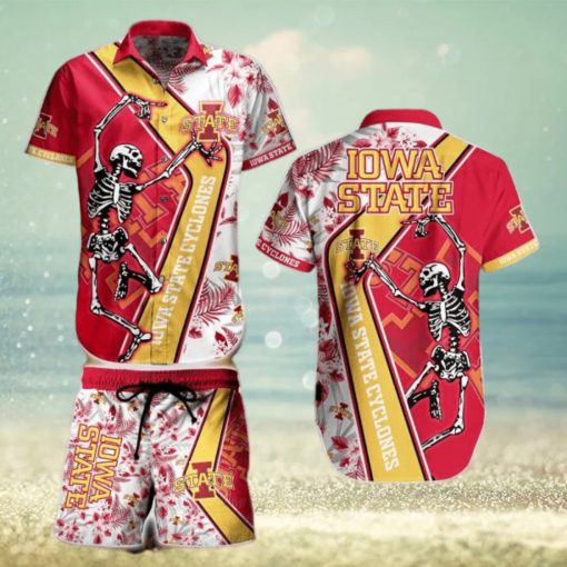 NCAA Iowa State Cyclones Skeleton Hawaiian Shirt And Shorts