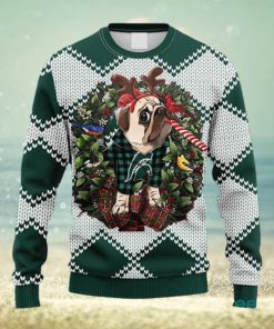 NCAA Michigan State Spartans Pub Dog Christmas Ugly 3D Knitted Sweater For Men And Women Gift Ugly Christmas