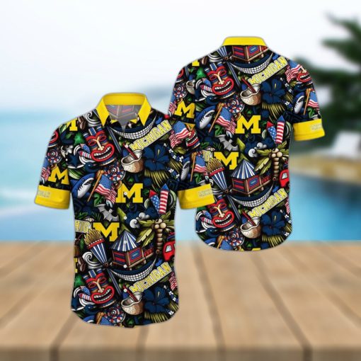 NCAA Michigan Wolverines Flower Hawaii Shirt Summer Vibes For FootBall Fans