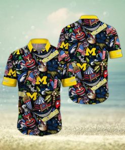 NCAA Michigan Wolverines Flower Hawaii Shirt Summer Vibes For FootBall Fans