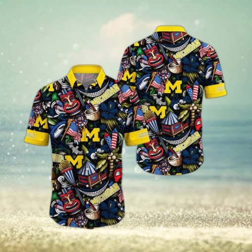 NCAA Michigan Wolverines Flower Hawaii Shirt Summer Vibes For FootBall Fans