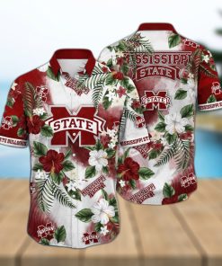 NCAA Mississippi State Bulldogs Hawaiian Shirt Hibiscus Flowers Gift For Dad