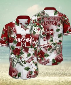 NCAA Mississippi State Bulldogs Hawaiian Shirt Hibiscus Flowers Gift For Dad