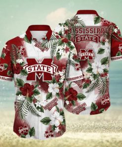 NCAA Mississippi State Bulldogs Hawaiian Shirt Hibiscus Flowers Pattern Summer Gift For Friends