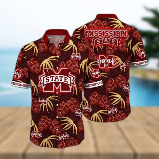 NCAA Mississippi State Bulldogs Hawaiian Shirt Palm Leaves Beach Lovers Gift