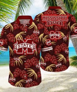 NCAA Mississippi State Bulldogs Hawaiian Shirt Palm Leaves Pattern Beach Lovers Gift